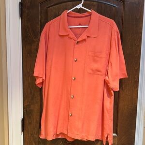 Tommy Bahama Men’s Silk XL coral Camp Shirt